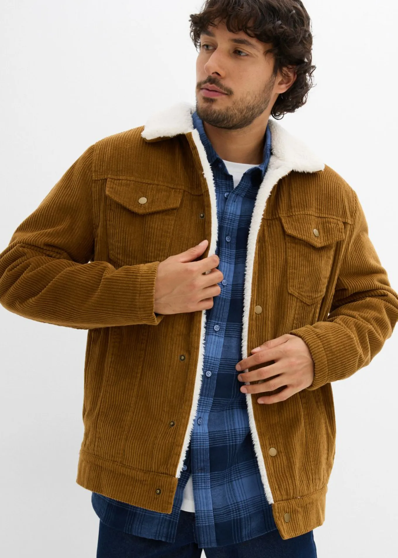 Chaqueta de pana con forro de peluche