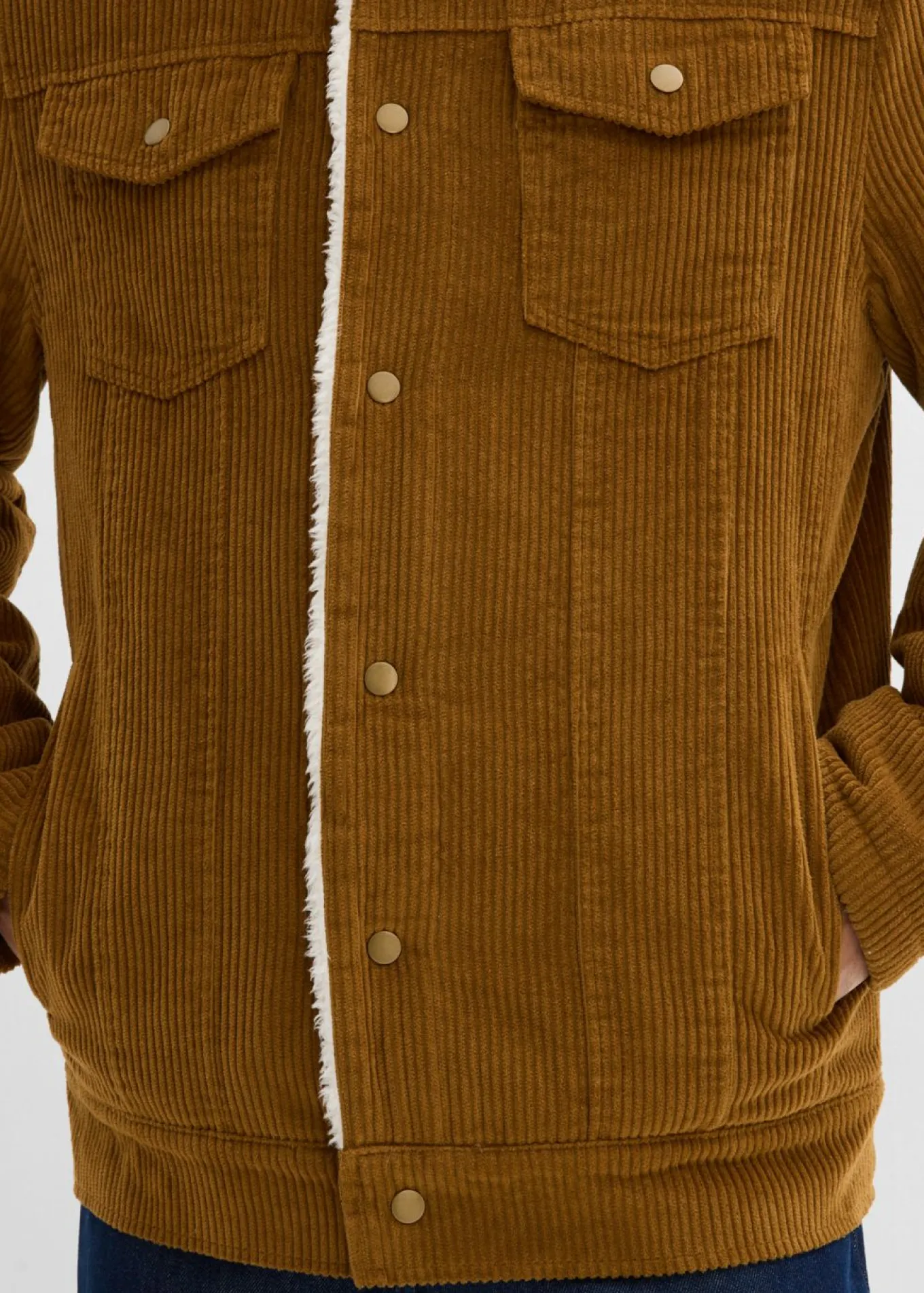 Chaqueta de pana con forro de peluche