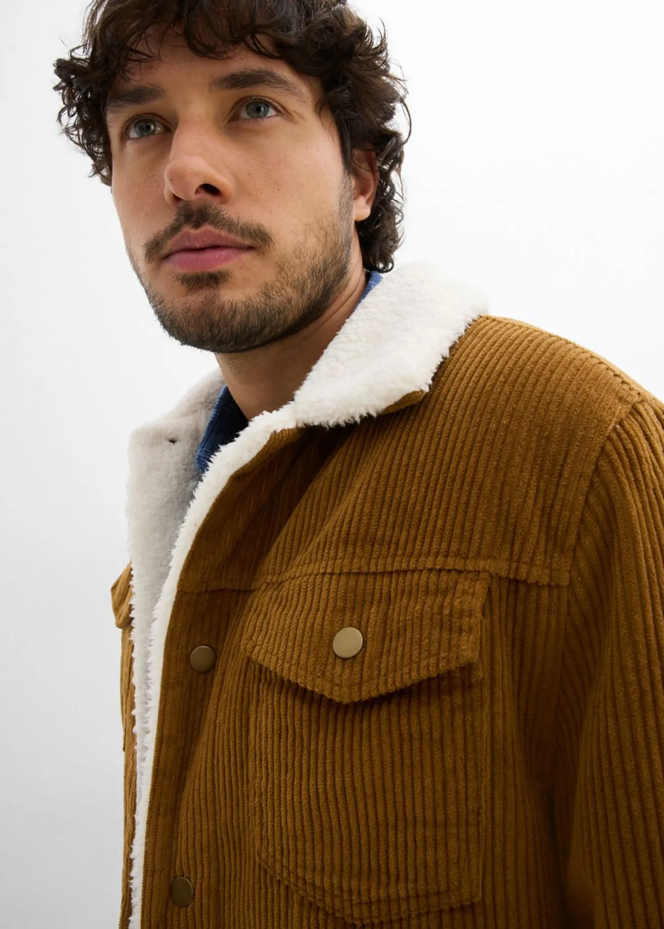 Chaqueta de pana con forro de peluche