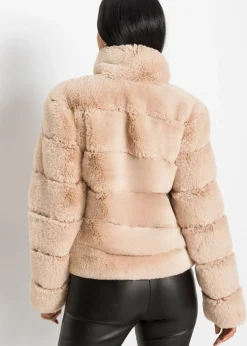 Chaqueta de pelo sintético con cremallera