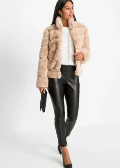 Chaqueta de pelo sintético con cremallera