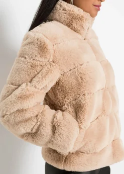 Chaqueta de pelo sintético con cremallera