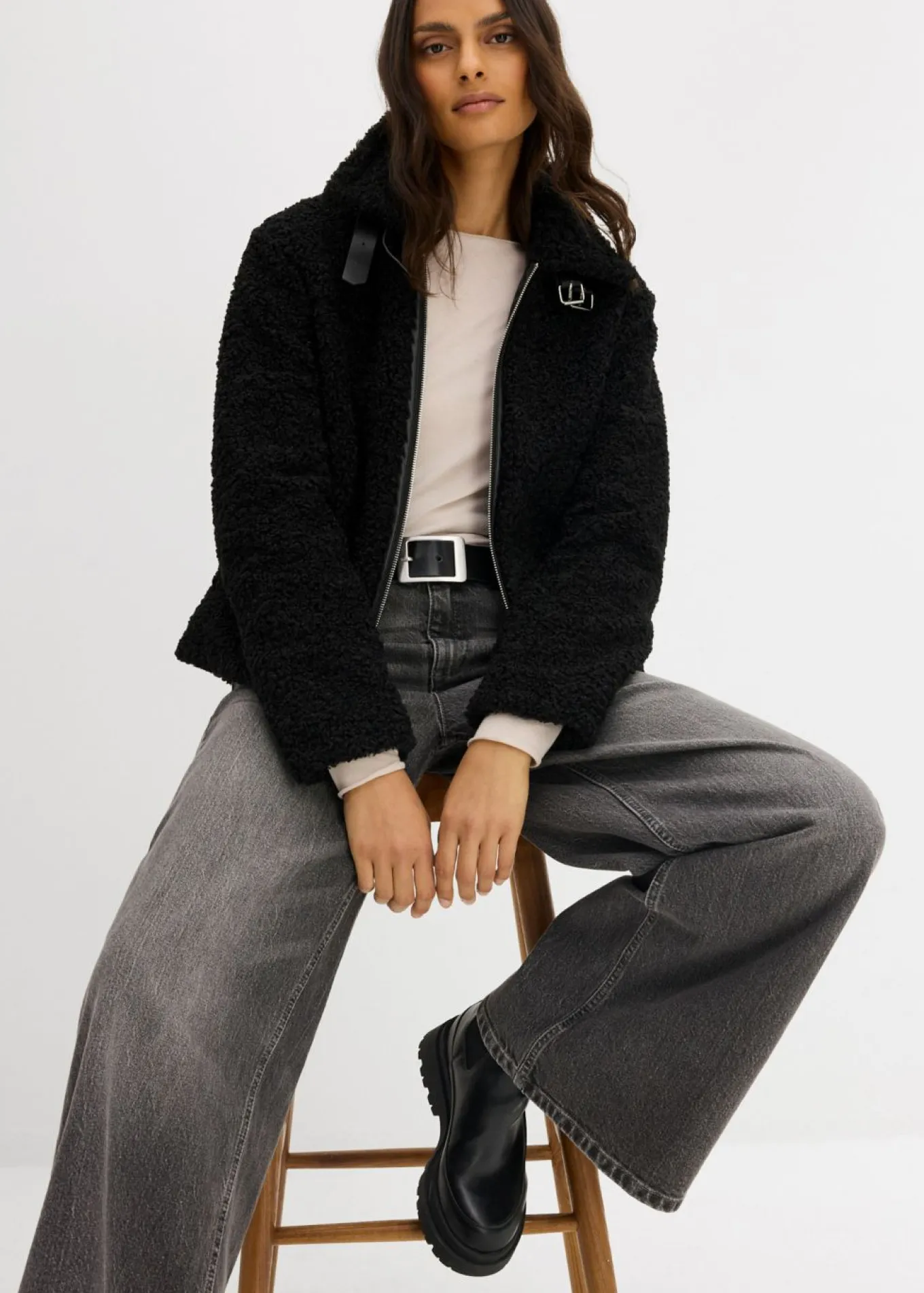 Chaqueta de pelo sintético