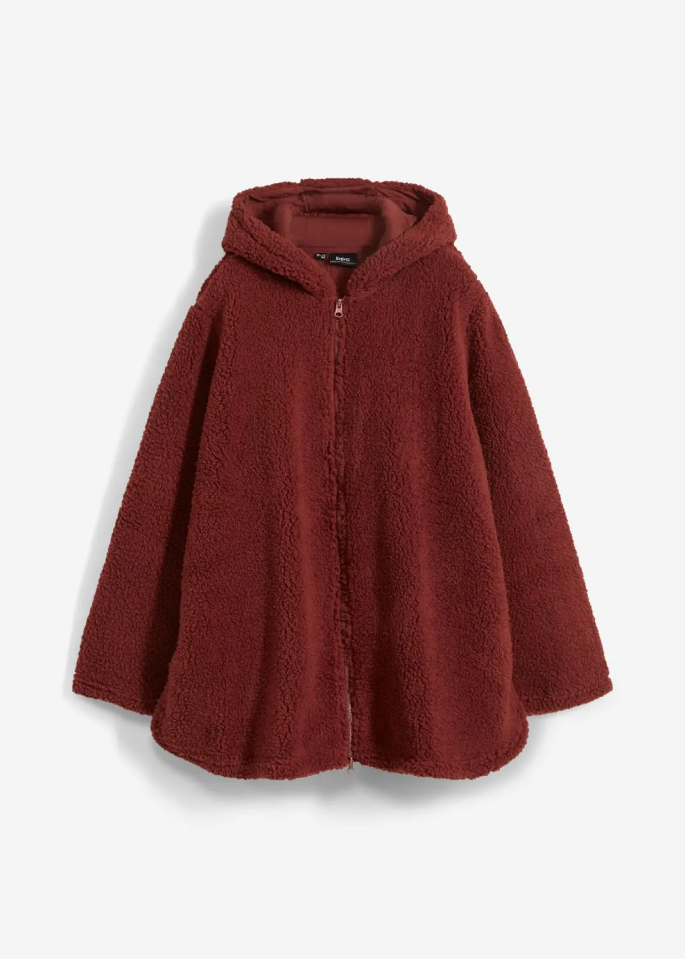 Chaqueta de peluche, corte en A, con aberturas laterales