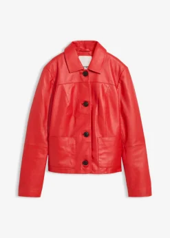 Chaqueta de piel de napa de cordero suave