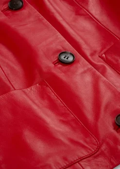 Chaqueta de piel de napa de cordero suave