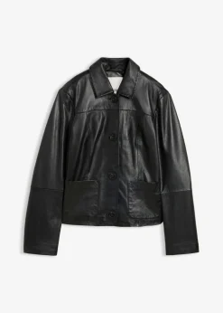 Chaqueta de piel de napa de cordero suave