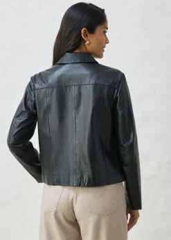 Chaqueta de piel de napa de cordero suave