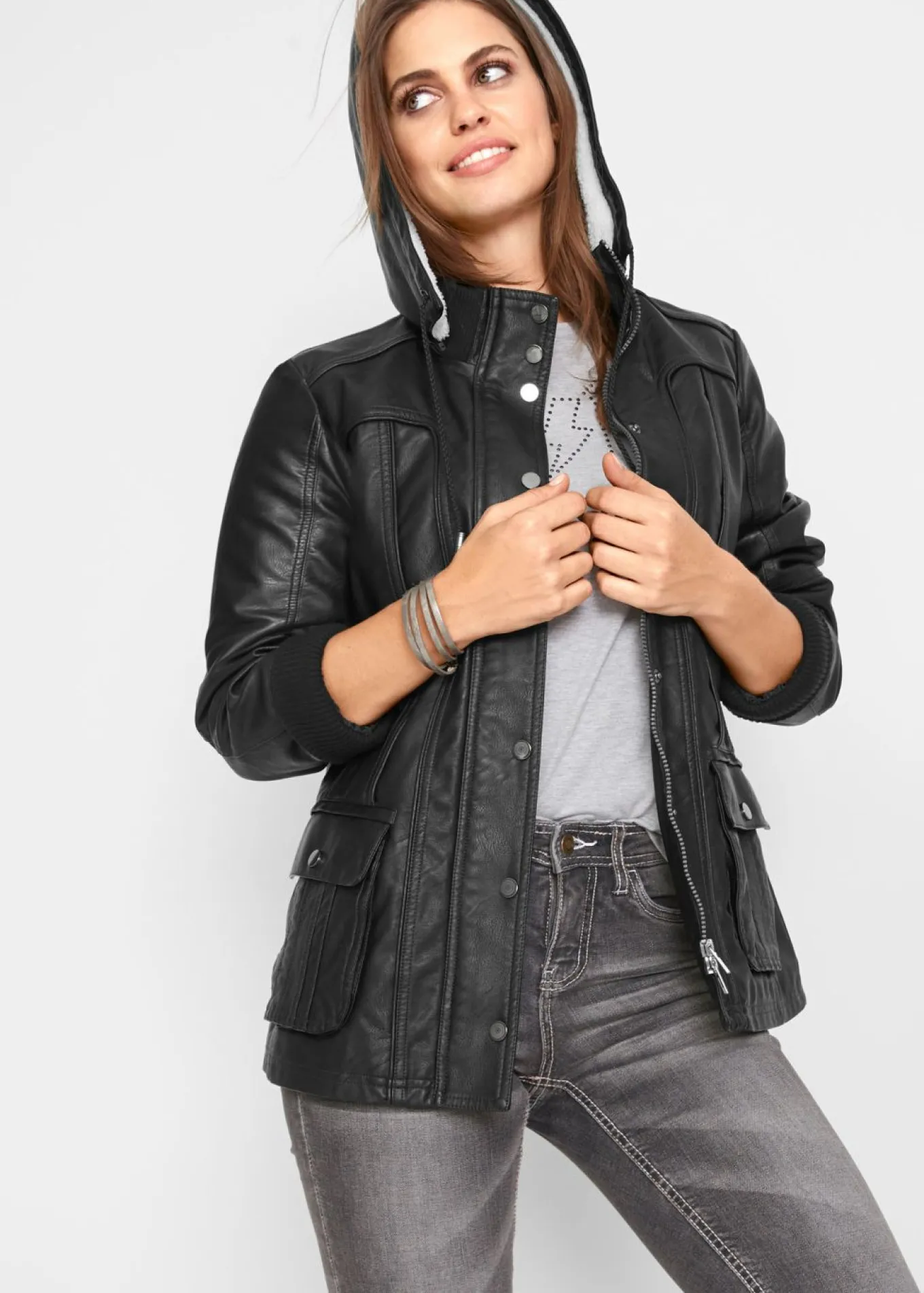 Chaqueta de piel sintética