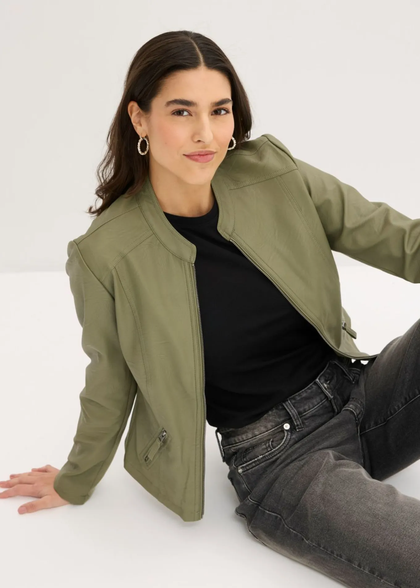 Chaqueta de piel sintética de viscosa pura