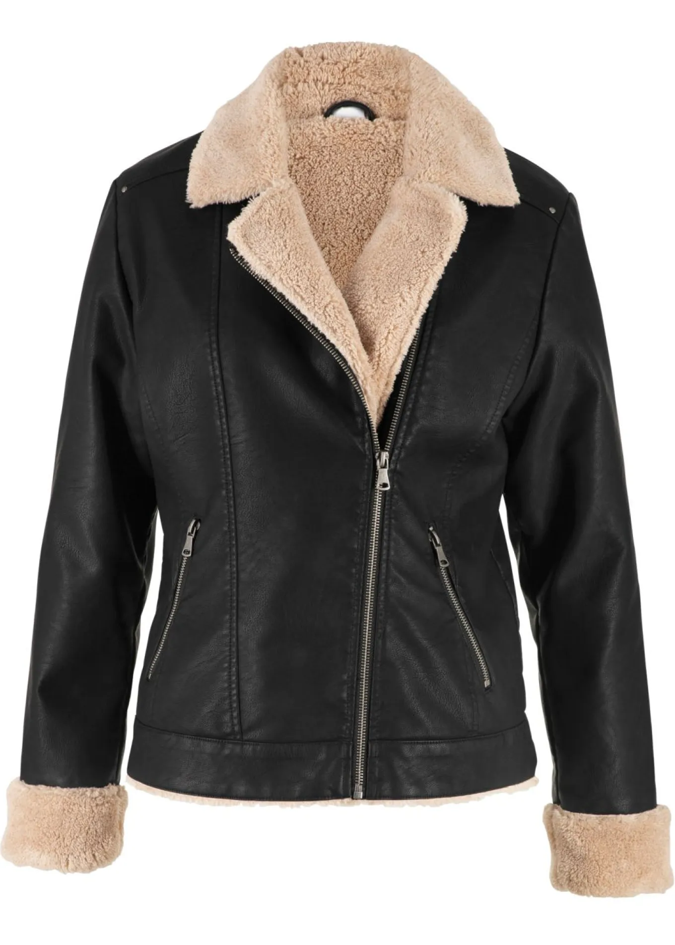 Chaqueta de piel sintética, con forro