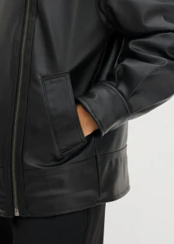 Chaqueta de piel sintética con pelo sintético de leopardo