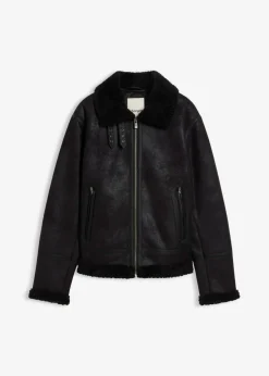 Chaqueta de piel sintética con forro polar