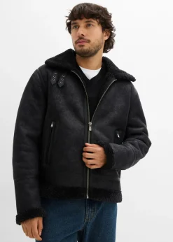 Chaqueta de piel sintética con forro polar