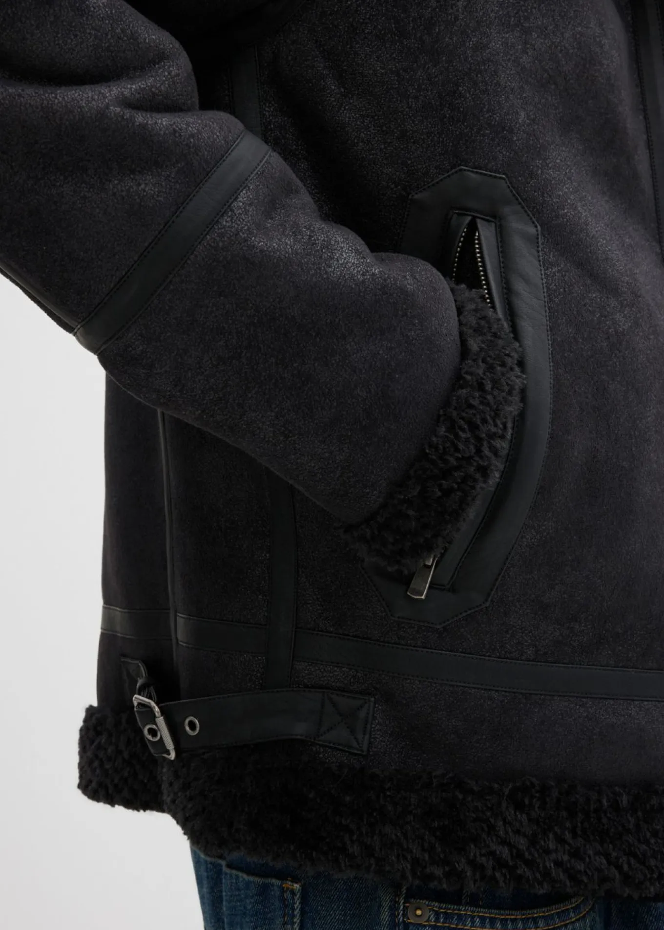 Chaqueta de piel sintética con forro polar