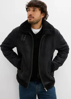 Chaqueta de piel sintética con forro polar