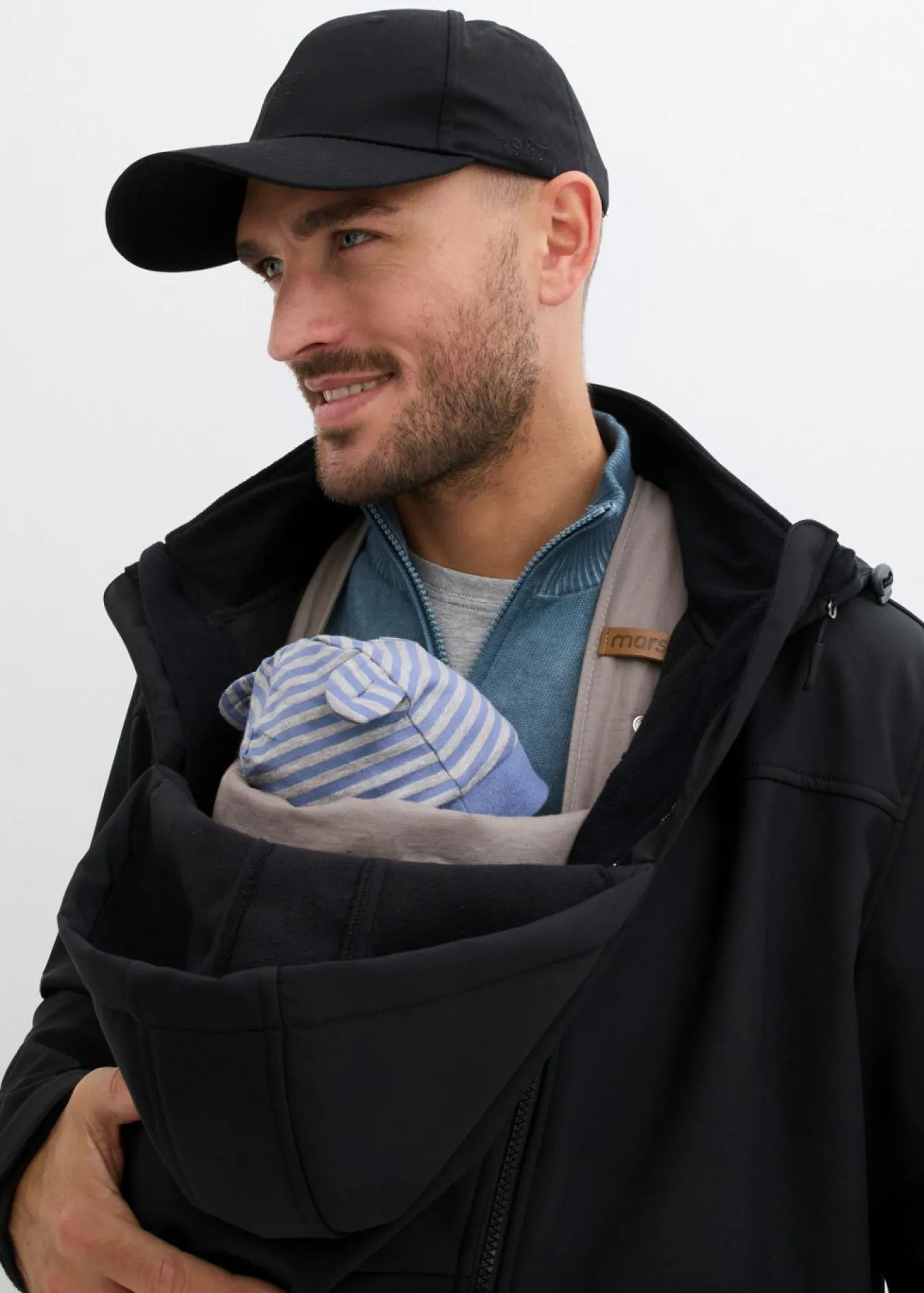 Chaqueta de porteo 2 en 1 para hombre con inserto de porteo