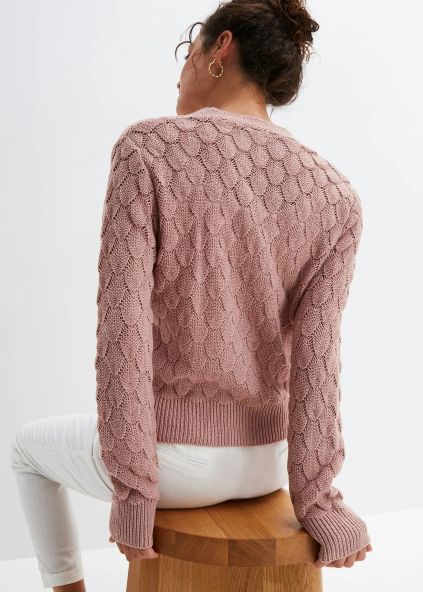 Chaqueta de punto ajour