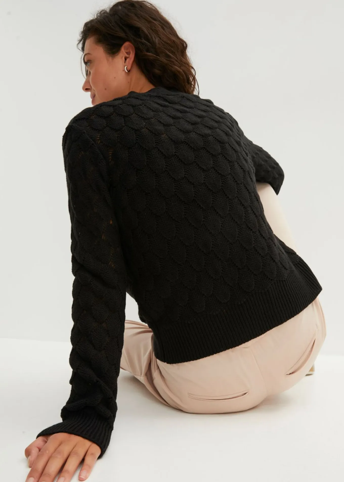 Chaqueta de punto ajour