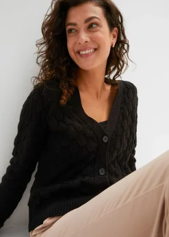 Chaqueta de punto ajour