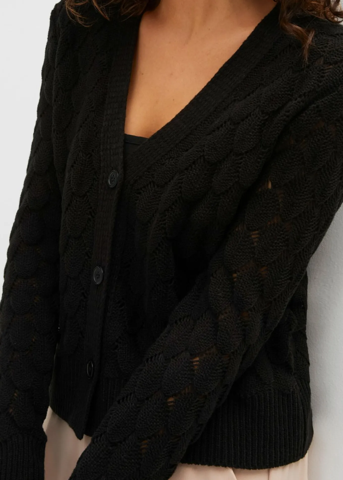 Chaqueta de punto ajour