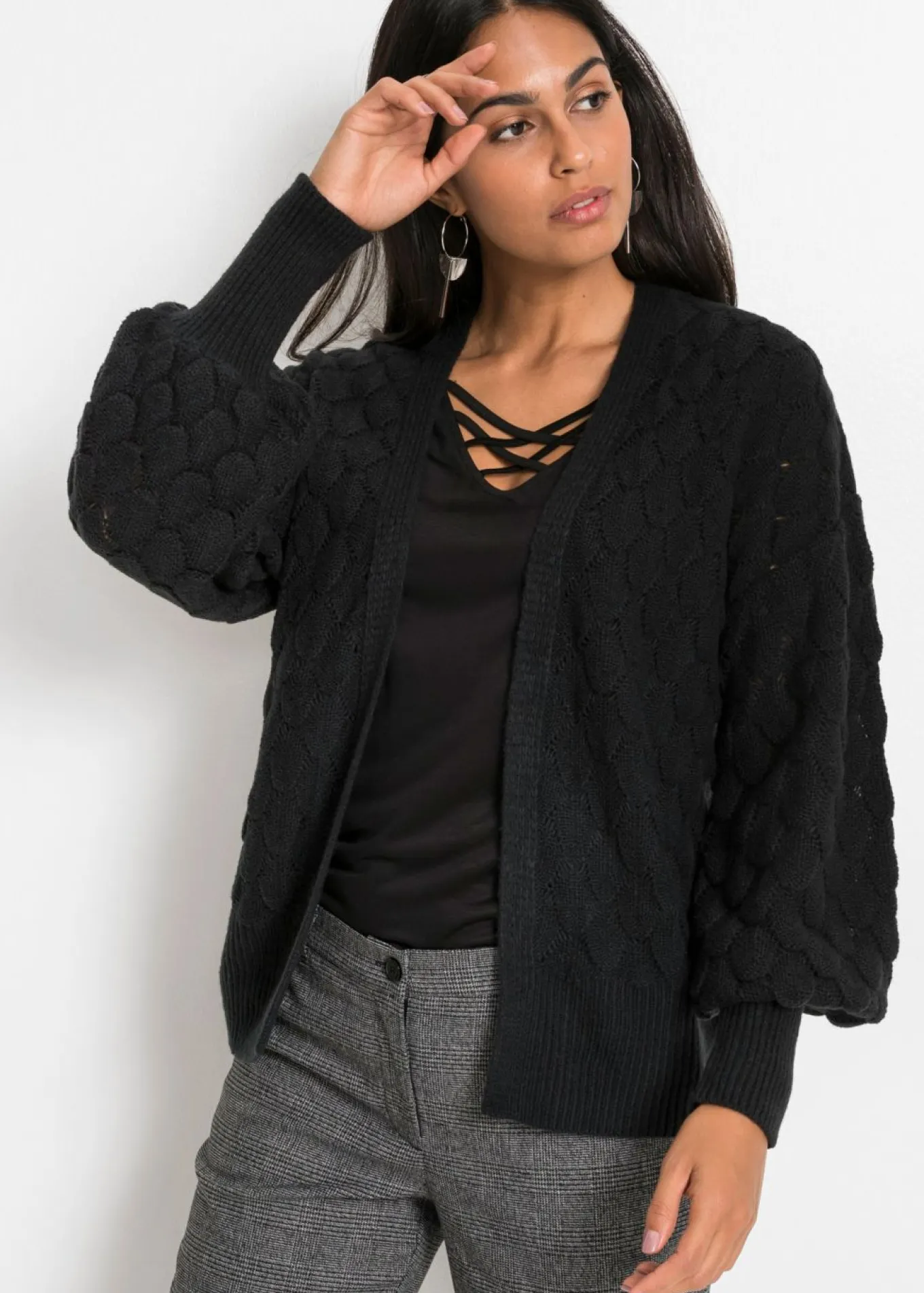 Chaqueta de punto ajour