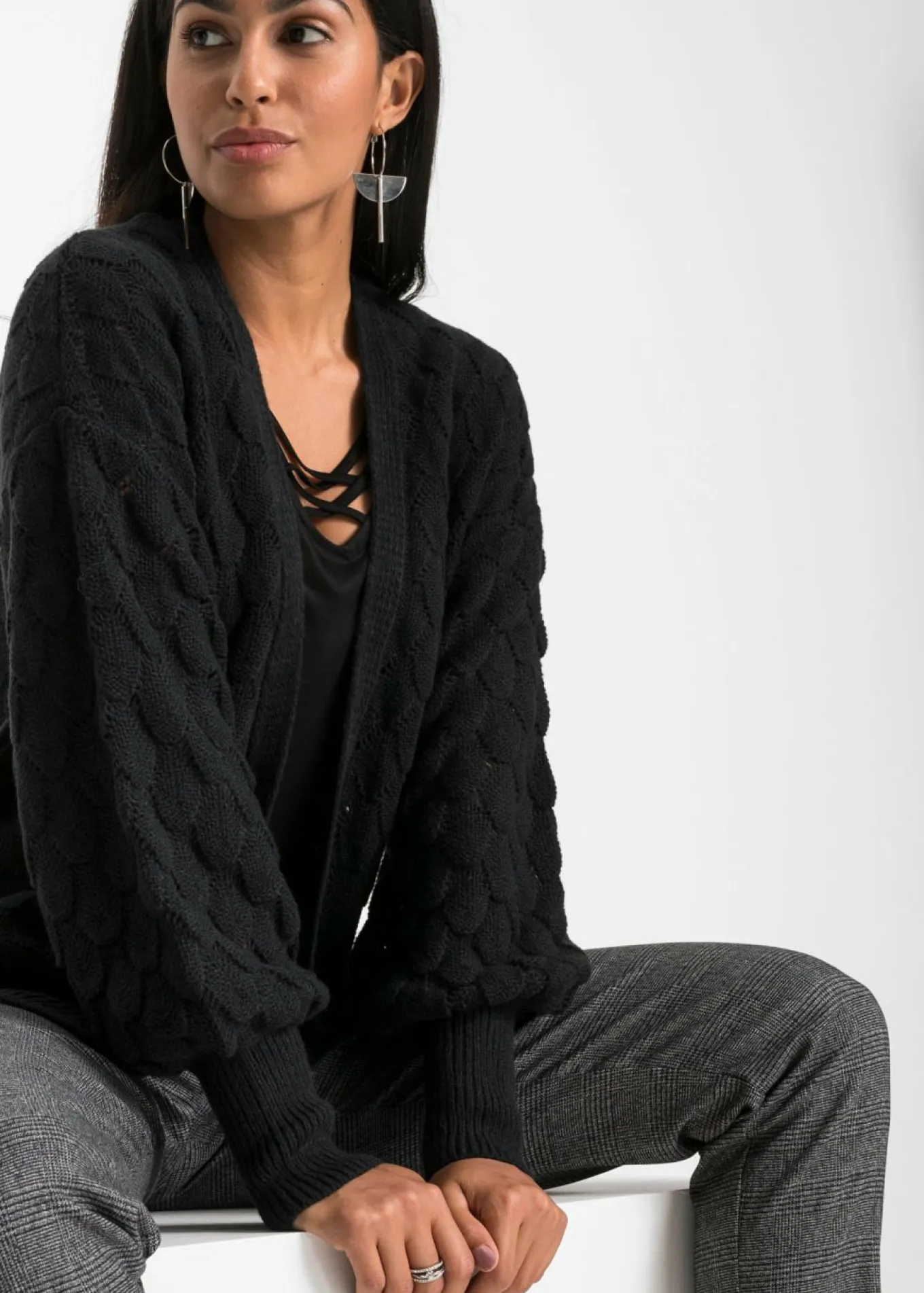 Chaqueta de punto ajour