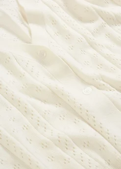 Chaqueta de punto ajour con mezcla de seda