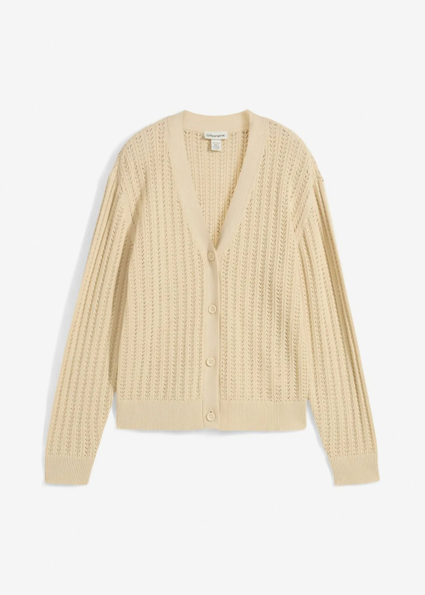 Chaqueta de punto ajour con contenido de lino