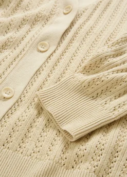 Chaqueta de punto ajour con contenido de lino