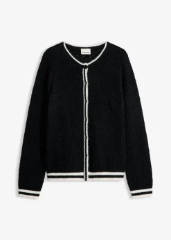 Chaqueta de punto ajour con hilo suave