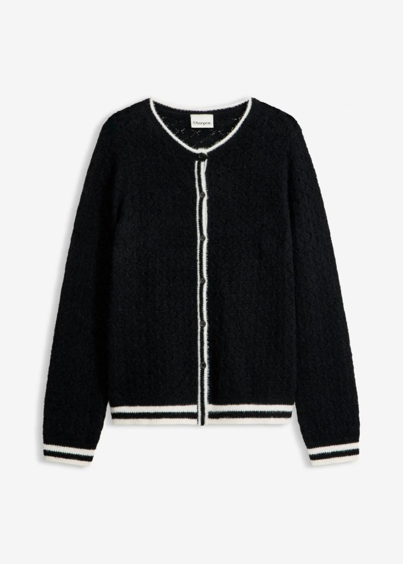 Chaqueta de punto ajour con hilo suave