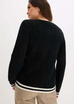 Chaqueta de punto ajour con hilo suave