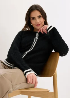 Chaqueta de punto ajour con hilo suave