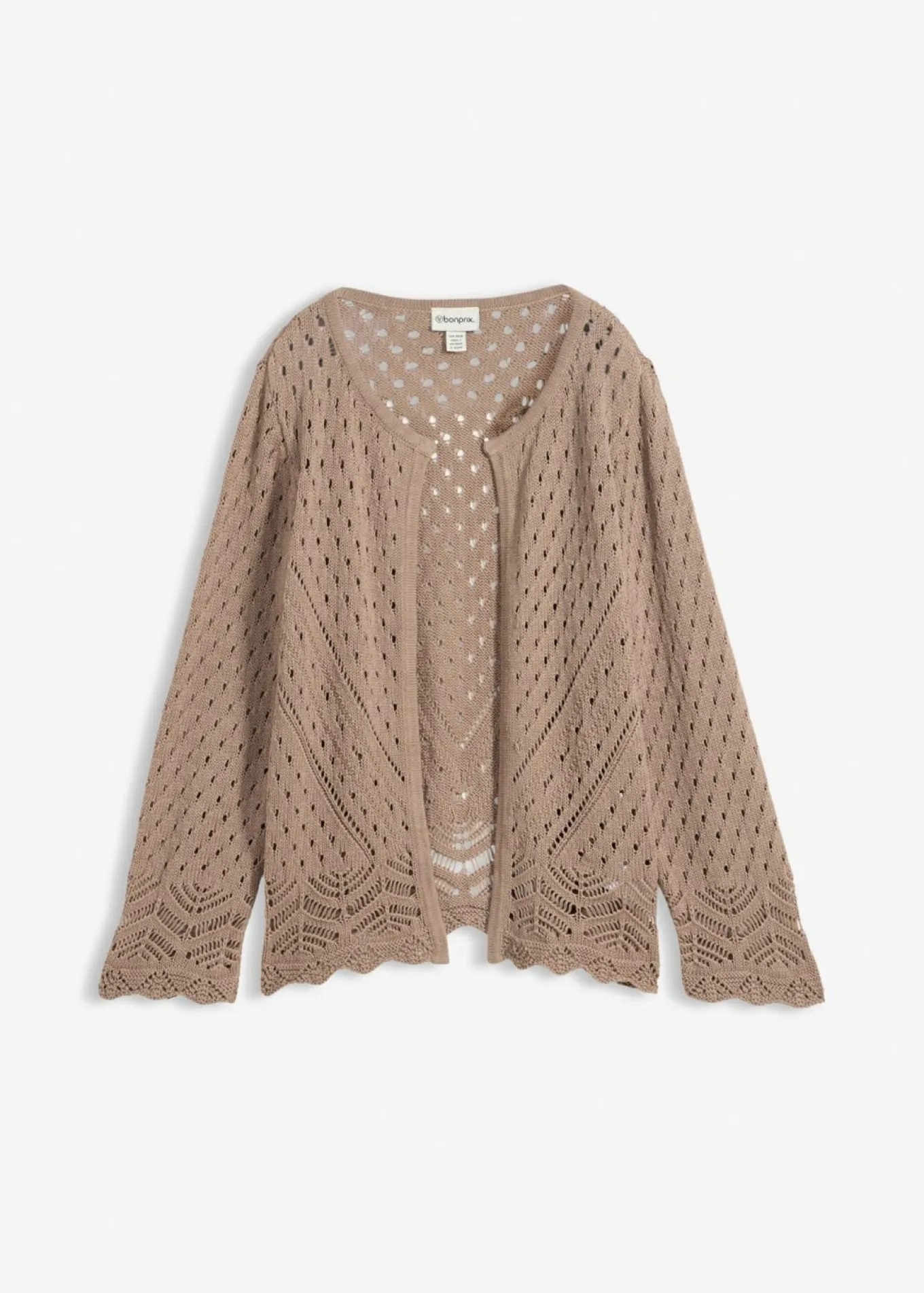 Chaqueta de punto ajour de algodón puro