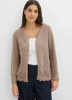 Chaqueta de punto ajour de algodón puro