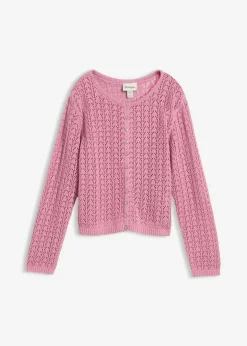 Chaqueta de punto ajour de algodón puro