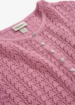 Chaqueta de punto ajour de algodón puro