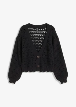 Chaqueta de punto ajour de algodón puro