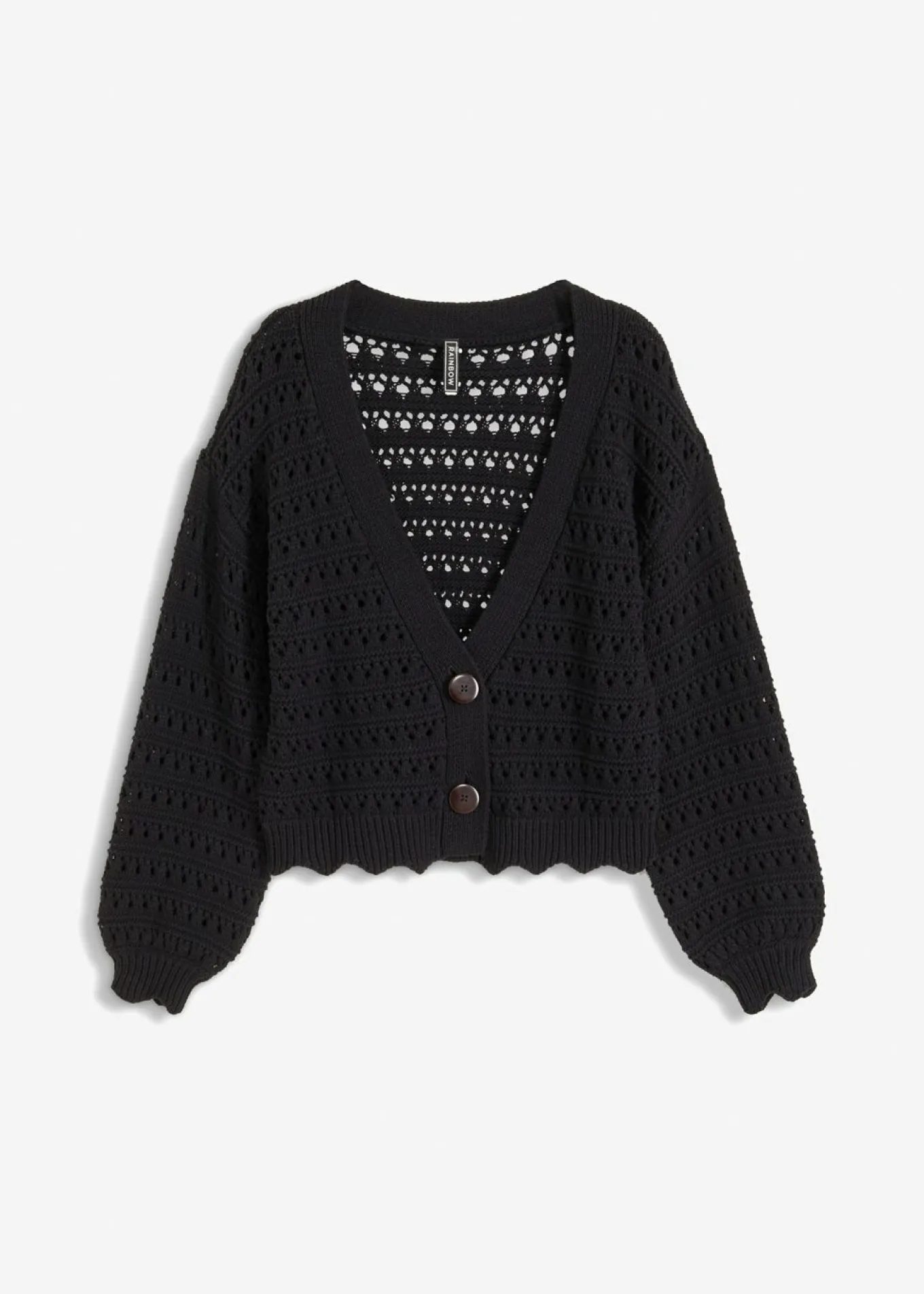 Chaqueta de punto ajour de algodón puro