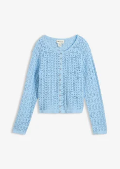 Chaqueta de punto ajour de algodón puro