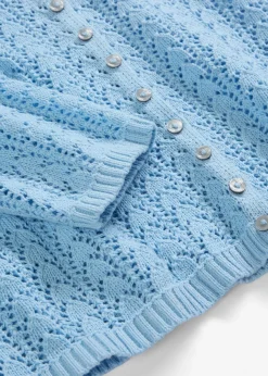 Chaqueta de punto ajour de algodón puro