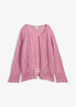 Chaqueta de punto ajour de algodón puro