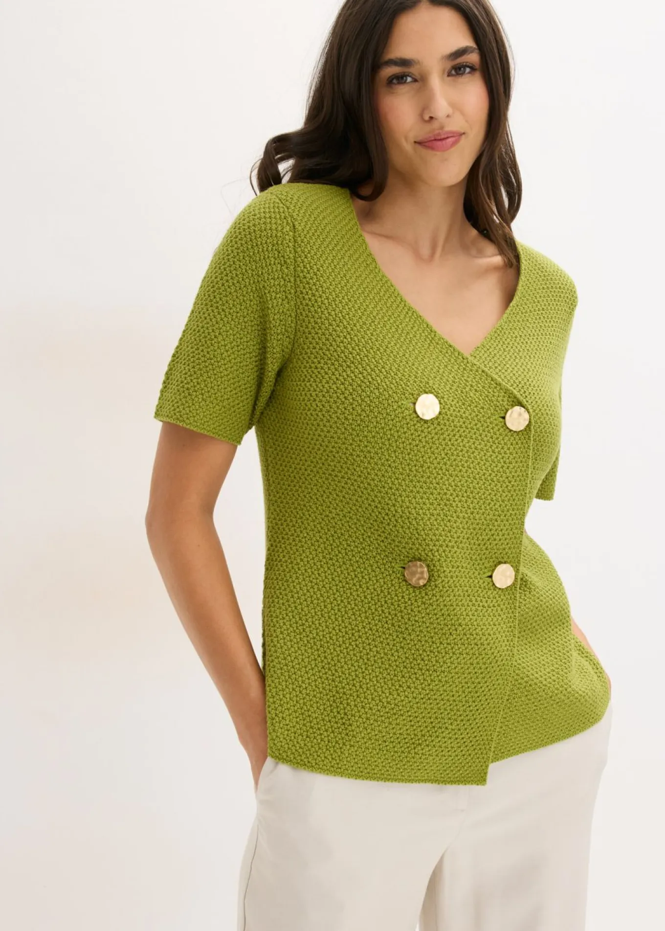 Chaqueta de punto con algodón