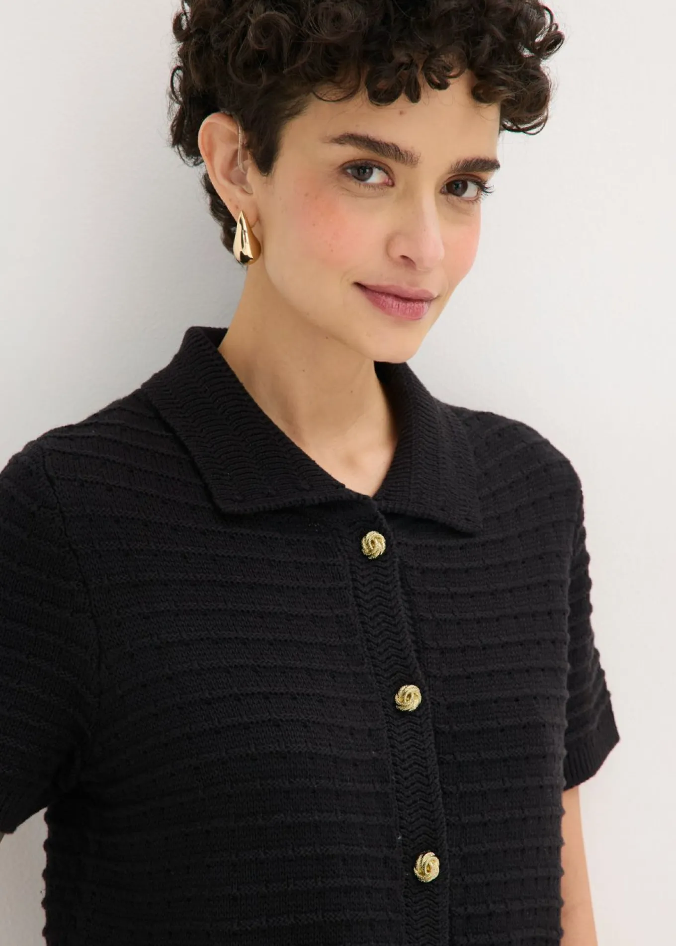 Chaqueta de punto con botones decorativos