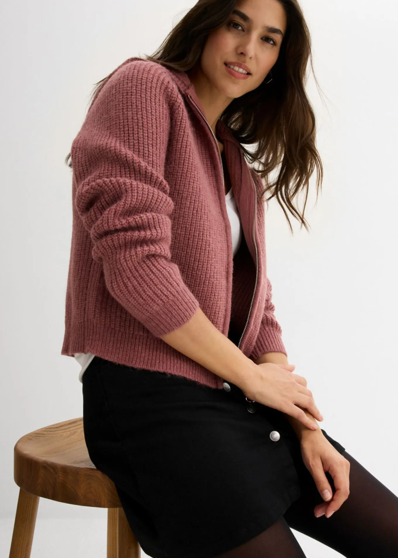 Chaqueta de punto con capucha