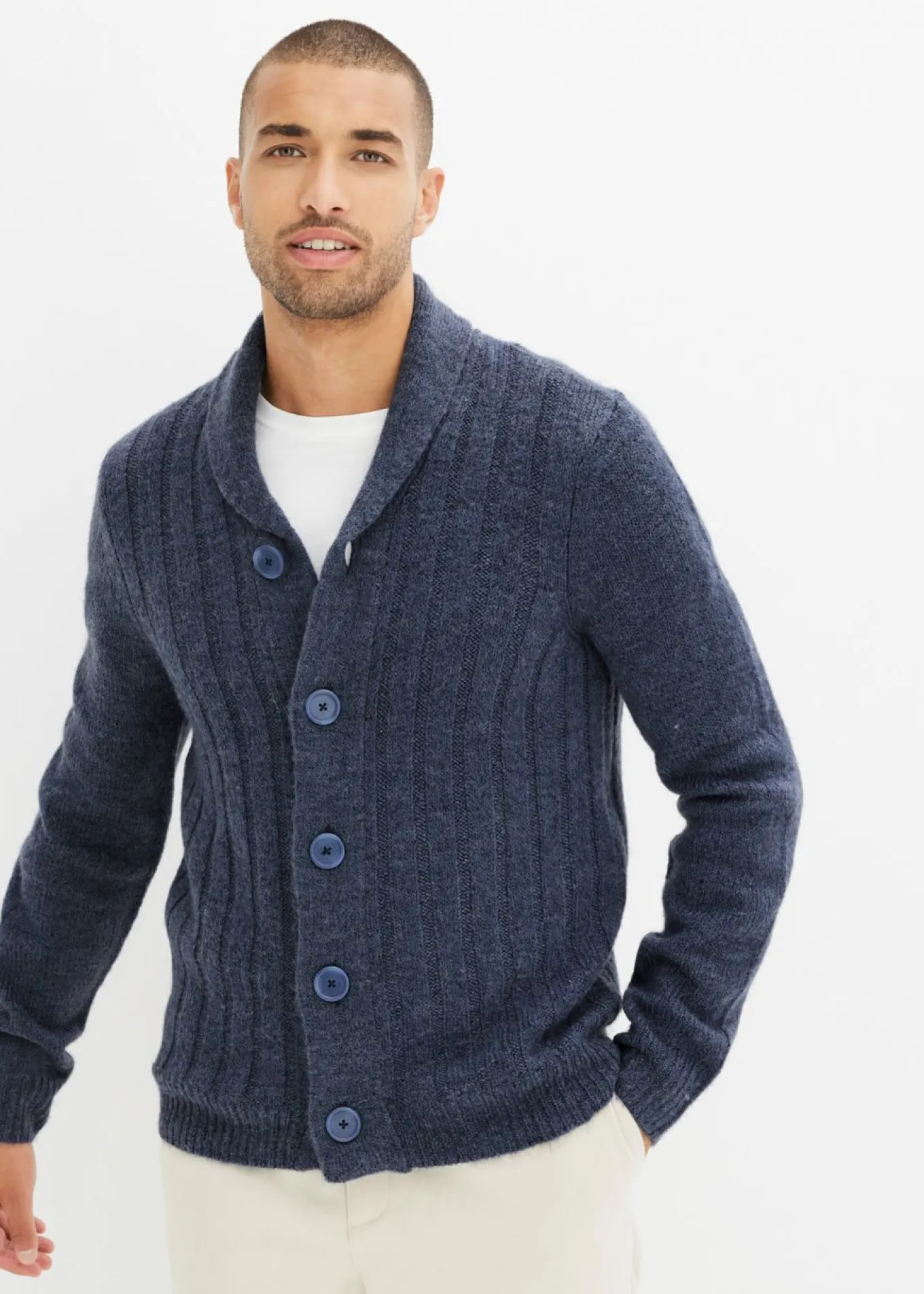 Chaqueta de punto con diseño acanalado