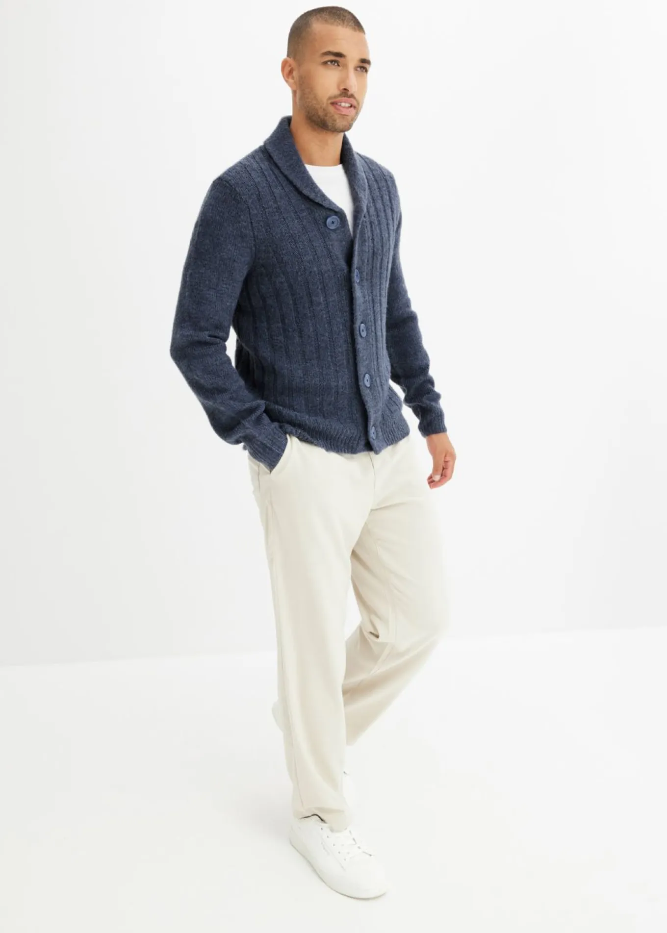 Chaqueta de punto con diseño acanalado