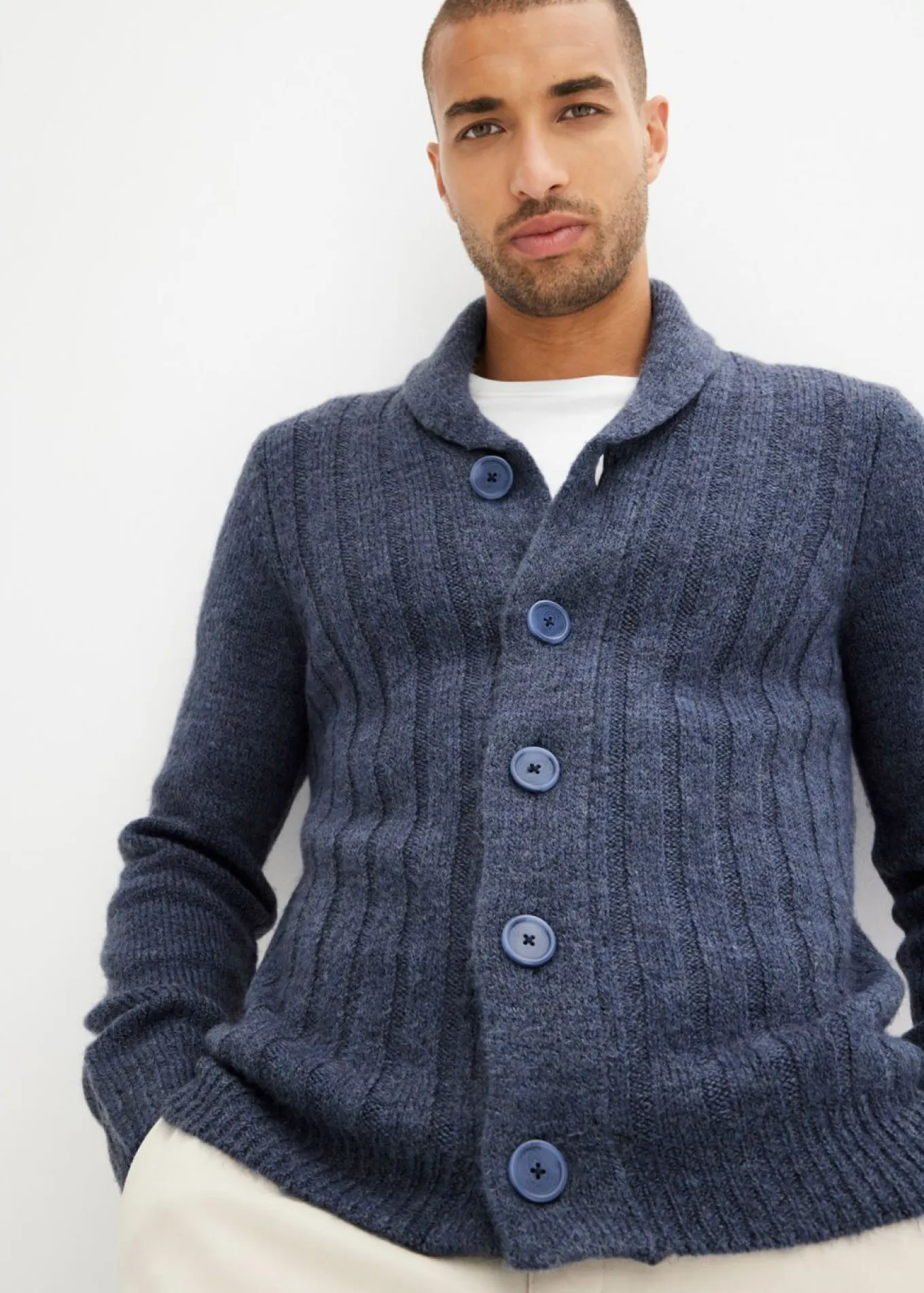 Chaqueta de punto con diseño acanalado