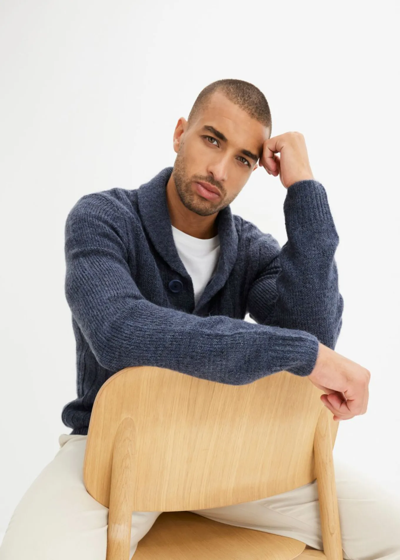 Chaqueta de punto con diseño acanalado